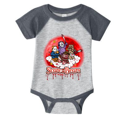 Scary Care Funny Halloween Scare Bears Horror Faces Infant Baby Jersey Bodysuit