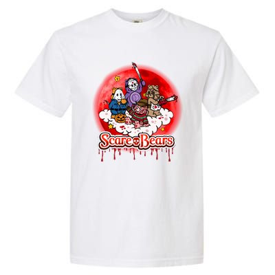 Scary Care Funny Halloween Scare Bears Horror Faces Garment-Dyed Heavyweight T-Shirt