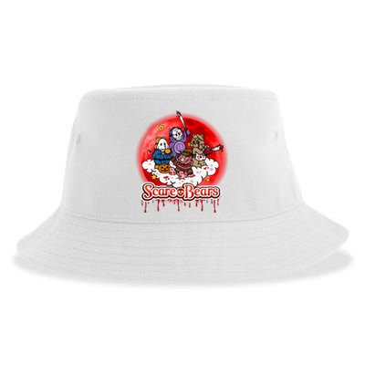 Scary Care Funny Halloween Scare Bears Horror Faces Sustainable Bucket Hat