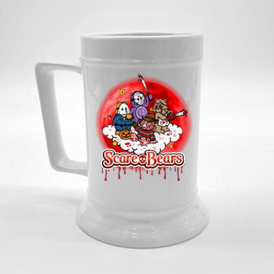 Scary Care Funny Halloween Scare Bears Horror Faces Beer Stein