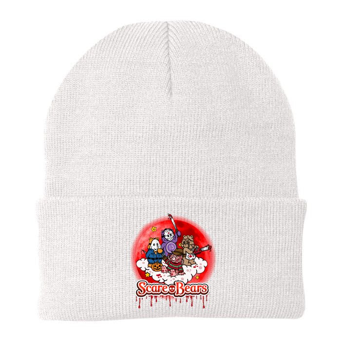 Scary Care Funny Halloween Scare Bears Horror Faces Knit Cap Winter Beanie