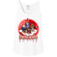 Scary Care Funny Halloween Scare Bears Horror Faces Ladies Essential Tank