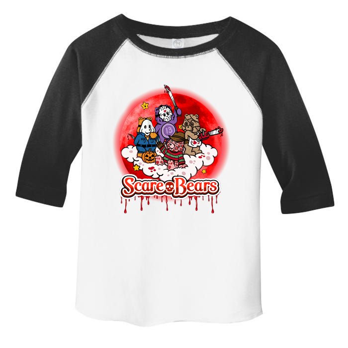 Scary Care Funny Halloween Scare Bears Horror Faces Toddler Fine Jersey T-Shirt