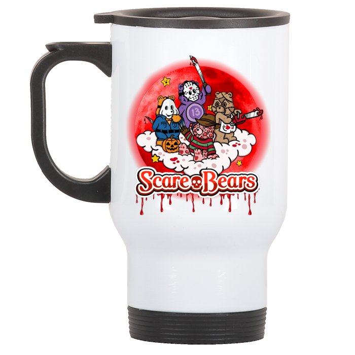 Scary Care Funny Halloween Scare Bears Horror Faces Stainless Steel Travel Mug