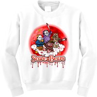 Scary Care Funny Halloween Scare Bears Horror Faces Kids Sweatshirt