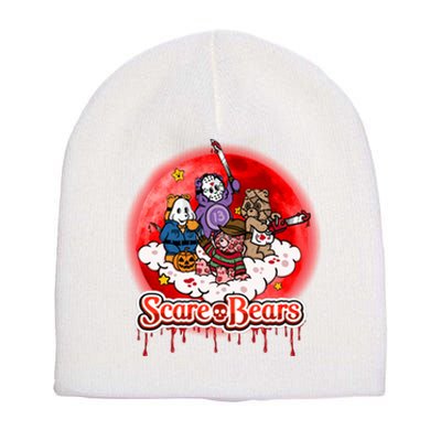 Scary Care Funny Halloween Scare Bears Horror Faces Short Acrylic Beanie