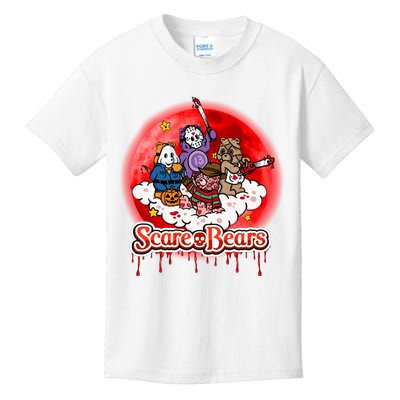 Scary Care Funny Halloween Scare Bears Horror Faces Kids T-Shirt