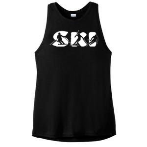 Skiing Clothing For Skiers And Ski Lovers Gift Ladies PosiCharge Tri-Blend Wicking Tank