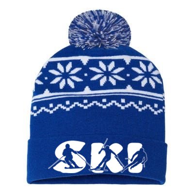 Skiing Clothing For Skiers And Ski Lovers Gift USA-Made Snowflake Beanie