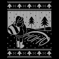 Santa Claus Funny Taking A Leak Ho Ho Ho Tree Snow Ugly Christmas Flexfit Unipanel Trucker Cap
