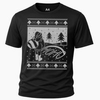 Santa Claus Funny Taking A Leak Ho Ho Ho Tree Snow Ugly Christmas Cooling Performance Crew T-Shirt