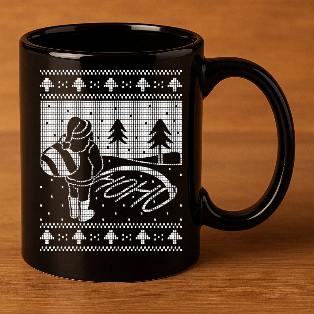 Santa Claus Funny Taking A Leak Ho Ho Ho Tree Snow Ugly Christmas 11oz C Handle Ceramic Mug
