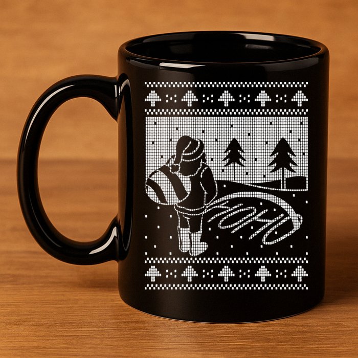 Santa Claus Funny Taking A Leak Ho Ho Ho Tree Snow Ugly Christmas 11oz C Handle Ceramic Mug