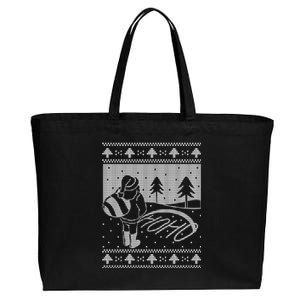 Santa Claus Funny Taking A Leak Ho Ho Ho Tree Snow Ugly Christmas Cotton Canvas Jumbo Tote