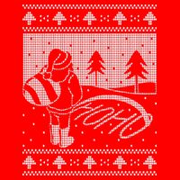 Santa Claus Funny Taking A Leak Ho Ho Ho Tree Snow Ugly Christmas 16 in Basic Backpack