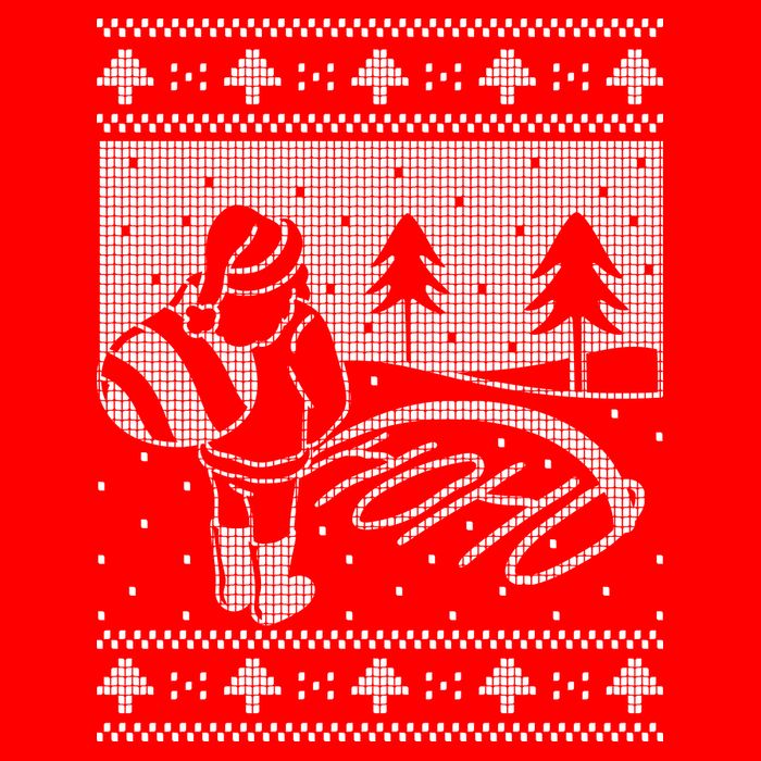 Santa Claus Funny Taking A Leak Ho Ho Ho Tree Snow Ugly Christmas 16 in Basic Backpack