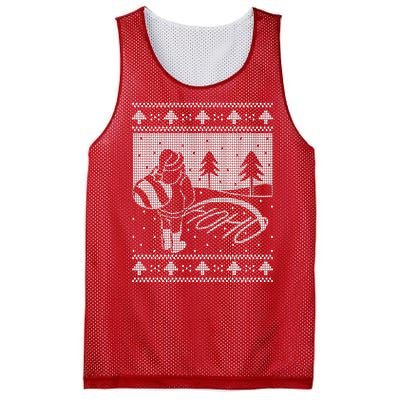 Santa Claus Funny Taking A Leak Ho Ho Ho Tree Snow Ugly Christmas Mesh Reversible Basketball Jersey Tank