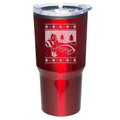 Santa Claus Funny Taking A Leak Ho Ho Ho Tree Snow Ugly Christmas Tumbler