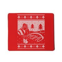 Santa Claus Funny Taking A Leak Ho Ho Ho Tree Snow Ugly Christmas Mousepad