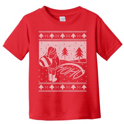 Santa Claus Funny Taking A Leak Ho Ho Ho Tree Snow Ugly Christmas Toddler T-Shirt