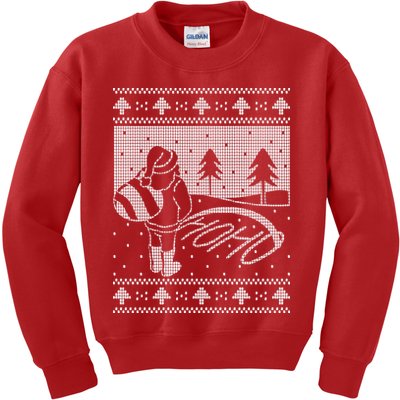Santa Claus Funny Taking A Leak Ho Ho Ho Tree Snow Ugly Christmas Kids Sweatshirt