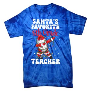 Santa Claus Favorite 5th Grade Teacher Christmas Dabbing Gift Tie-Dye T-Shirt