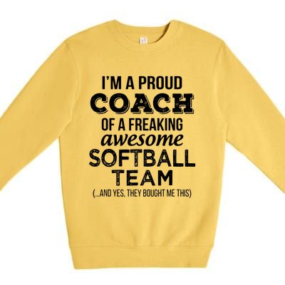 Softball Coach Funny Thank You Appreciation Gift Premium Crewneck Sweatshirt