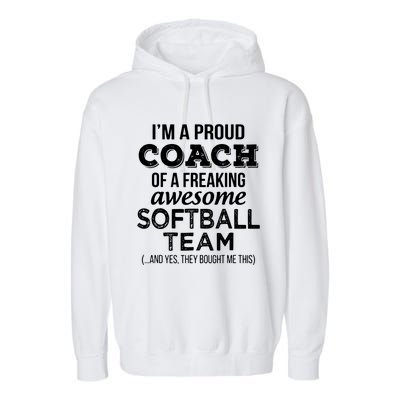 Softball Coach Funny Thank You Appreciation Gift Garment-Dyed Fleece Hoodie