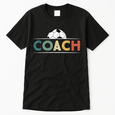 Soccer Coach Funny Retro Vintage Soccer Ball Coaching Tall T-Shirt