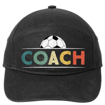 Soccer Coach Funny Retro Vintage Soccer Ball Coaching 7-Panel Snapback Hat