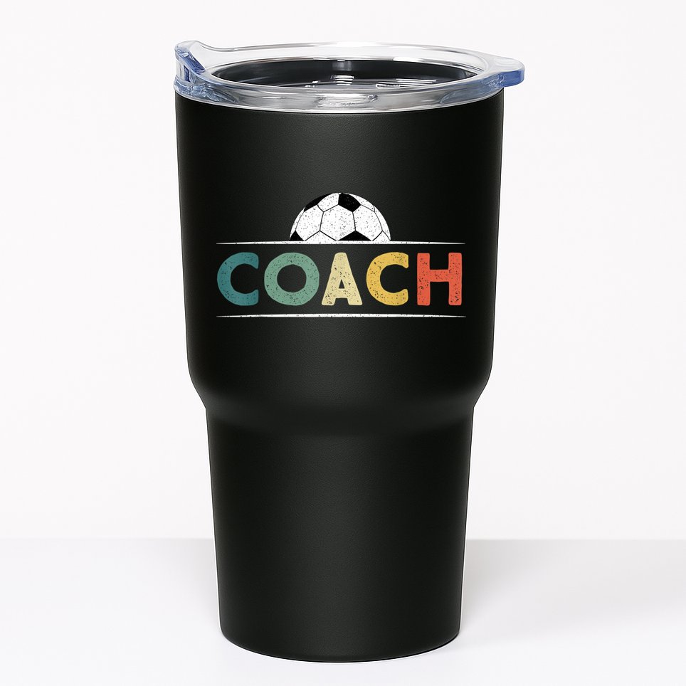 Soccer Coach Funny Retro Vintage Soccer Ball Coaching Tumbler