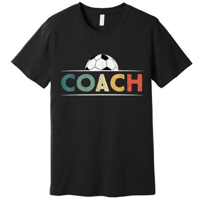 Soccer Coach Funny Retro Vintage Soccer Ball Coaching Premium T-Shirt
