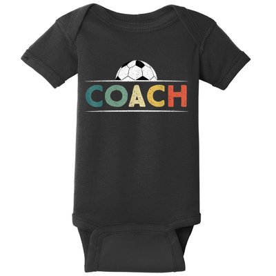Soccer Coach Funny Retro Vintage Soccer Ball Coaching Baby Bodysuit