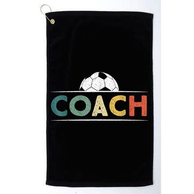 Soccer Coach Funny Retro Vintage Soccer Ball Coaching Golf Towel