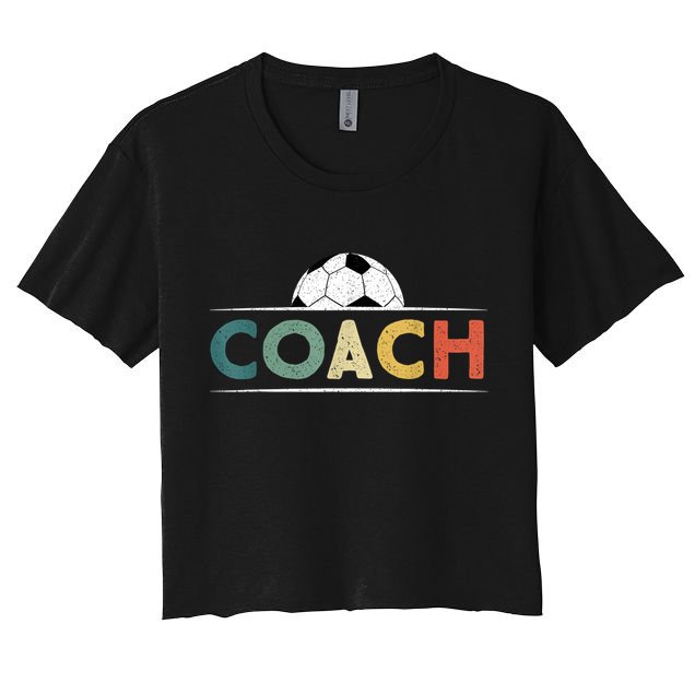 Soccer Coach Funny Retro Vintage Soccer Ball Coaching Crop Top
