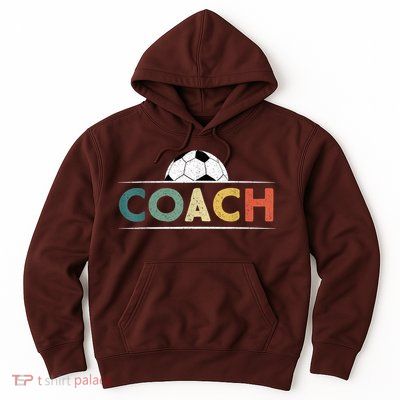 Soccer Coach Funny Retro Vintage Soccer Ball Coaching Hoodie