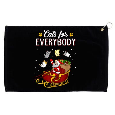 Santa Cats For Everybody Ugly Christmas Sweater Cat Lover Great Gift Grommeted Golf Towel