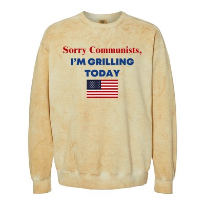 Sorry Communists Funny Grilling Day Design Colorblast Crewneck Sweatshirt