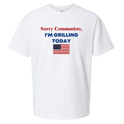 Sorry Communists Funny Grilling Day Design Sueded Cloud Jersey T-Shirt