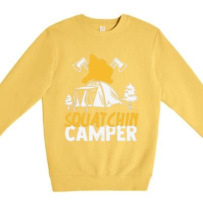 Squatchin Camper Funny Bigfoot Lover Halloween Camping Fan Premium Crewneck Sweatshirt