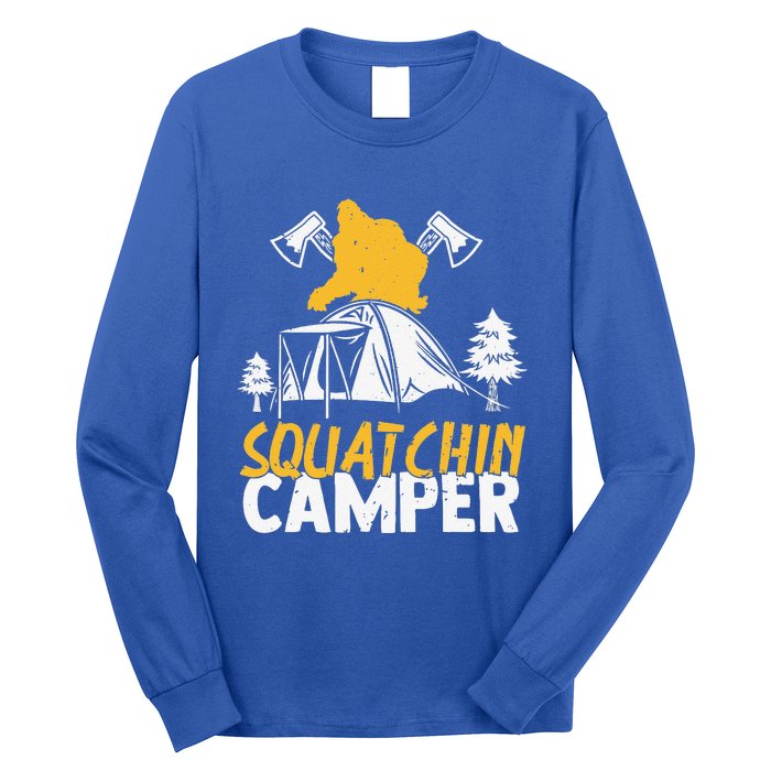 Squatchin Camper Funny Bigfoot Lover Halloween Camping Fan Long Sleeve Shirt