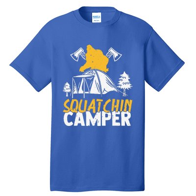 Squatchin Camper Funny Bigfoot Lover Halloween Camping Fan Tall T-Shirt