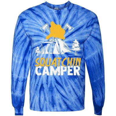 Squatchin Camper Funny Bigfoot Lover Halloween Camping Fan Tie-Dye Long Sleeve Shirt