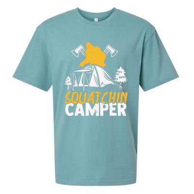 Squatchin Camper Funny Bigfoot Lover Halloween Camping Fan Sueded Cloud Jersey T-Shirt