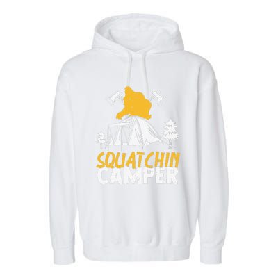 Squatchin Camper Funny Bigfoot Lover Halloween Camping Fan Garment-Dyed Fleece Hoodie