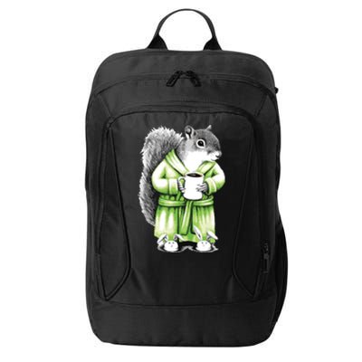 Squirrel Coffee Funny Coffee Drinking Squirrel City Backpack