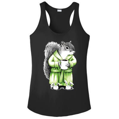 Squirrel Coffee Funny Coffee Drinking Squirrel Ladies PosiCharge Competitor Racerback Tank