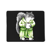 Squirrel Coffee Funny Coffee Drinking Squirrel Mousepad