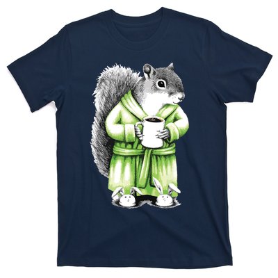 Squirrel Coffee Funny Coffee Drinking Squirrel T-Shirt