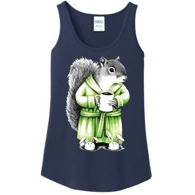 Squirrel Coffee Funny Coffee Drinking Squirrel Ladies Essential Tank